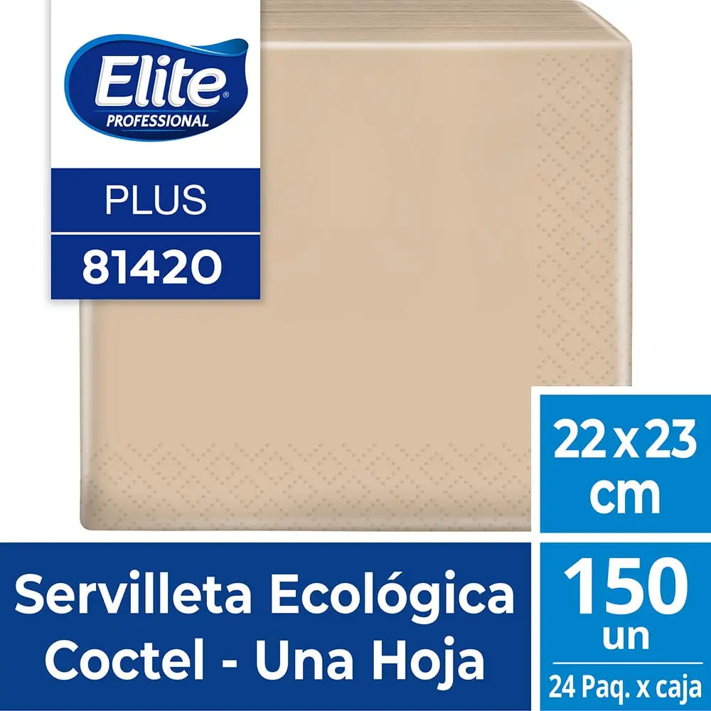 Servilleta Ecológica Elite 12x12cm 150un/fajilla