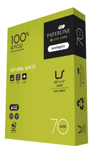 [23867] Resma Carta Papel Ecologico Paperline 500 hjs 70 gr/m2