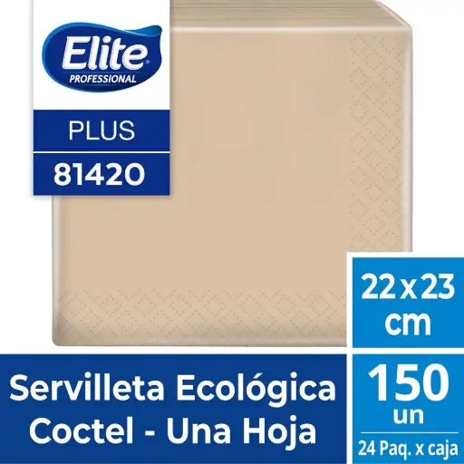 [14944] Servilleta Ecológica Elite 12x12cm 150un/fajilla